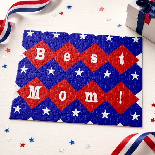 Beste Moeder in patriottische diamantvorm Legpuzzel