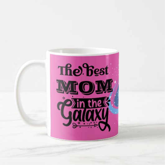 Beste Moeder in wereld galaxy trofee grootste Moed Koffiemok (Links)