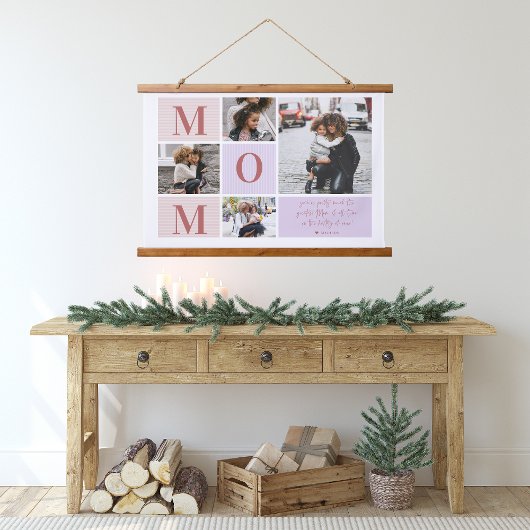 Beste Moeder | Kleurblok Fotocollage Hangend Wandkleed