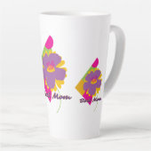 Beste Moeder Kleurrijk Trenddesign Latte Mok (Rechterhoek)