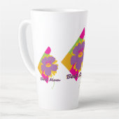Beste Moeder Kleurrijk Trenddesign Latte Mok (Linkerhoek)