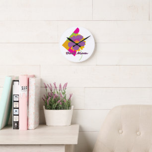 Beste Moeder Kleurrijk Trenddesign Ronde Klok