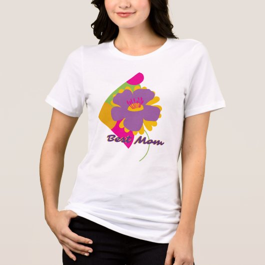 Beste Moeder Kleurrijk Trenddesign Tri-Blend Shirt (Voorkant)