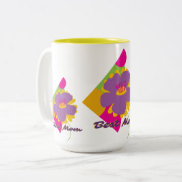 Beste Moeder Kleurrijk Trenddesign Tweekleurige Koffiemok