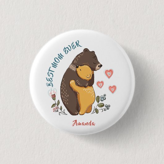 Beste moeder-knoop ooit, het cadeau van de moederd ronde button 3,2 cm (Voorkant)