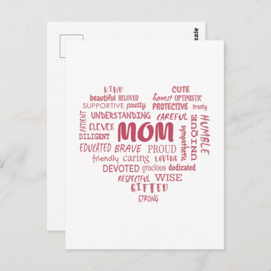 Beste moeder kwaliteiten en moeder eigenschappen I Briefkaart (Voorkant / Achterkant)