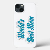 Beste moeder luchtblauwe tekst Case-Mate iPhone case (Achterkant)
