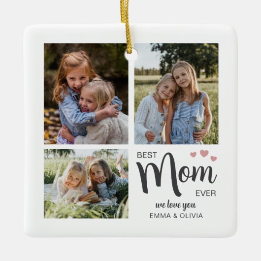 Beste Moeder Maak Je Eigen Foto Keramisch Ornament (Voorkant)