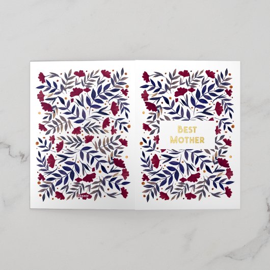 Beste moeder Magische Bourgogne Garden Moederdag Folie Feestdagenkaart (Buiten Laag)