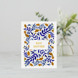 Beste moeder magische gele tuin Moederdag Folie Feestdagen Briefkaart