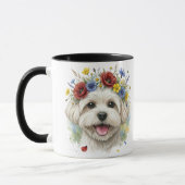 Beste Moeder Maltezer Hond  Waterverf Krans van Wi Mok (Links)