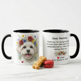 Beste Moeder Maltezer Hond  Waterverf Krans van Wi Mok