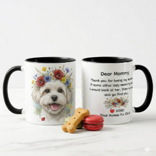 Beste Moeder Maltezer Hond  Waterverf Krans van Wi Mok