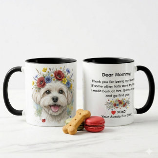 Beste Moeder Maltezer Hond  Waterverf Krans van Wi Mok