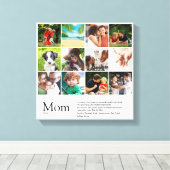 Beste Moeder, Mam, Mama Definitie 12 Foto Collage Canvas Afdruk (Insitu (Houten vloer))