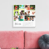 Beste Moeder, Mam, Mama Definitie 12 Foto Collage Canvas Afdruk (Insitu (Woonkamer))