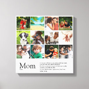 Beste Moeder, Mam, Mama Definitie 12 Foto Collage Canvas Afdruk