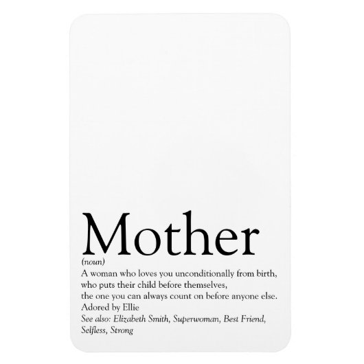 Beste Moeder, Mam, Moeder Definitie Magneet (Verticaal)