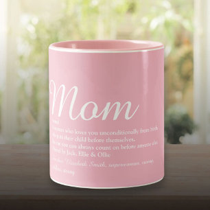 Beste Moeder Mam Moeder Definitie Script Roze Tweekleurige Koffiemok