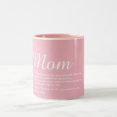 Beste Moeder Mam Moeder Definitie Script Roze Tweekleurige Koffiemok (Center)