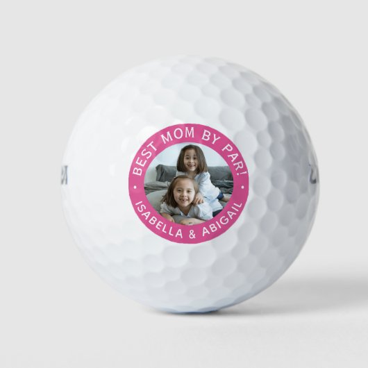 Beste moeder met foto's Roze Golf Balls Golfballen (Voorkant)