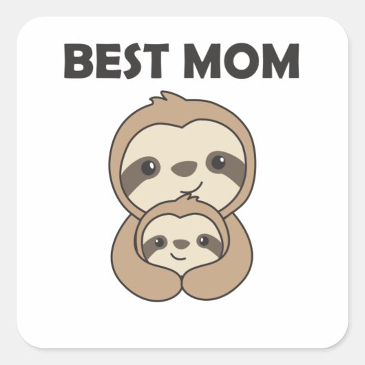 Beste moeder met moeder Moederdag Vierkante Sticker (Voorkant)