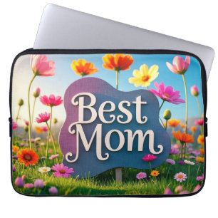 Beste moeder Moederdag bloementuin Laptop Sleeve