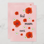 Beste moeder - moederdag feestdagenkaart (Voorkant / Achterkant)