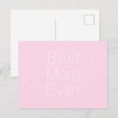 Beste Moeder, Moederdag, Moeder minimalistische ro Briefkaart (Voorkant / Achterkant)