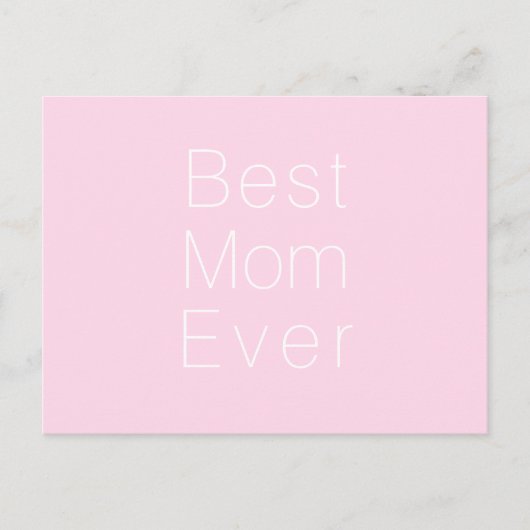 Beste Moeder, Moederdag, Moeder minimalistische ro Briefkaart (Voorkant)