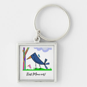 Beste moeder Moederdag sleutelhanger cadeau vogelb