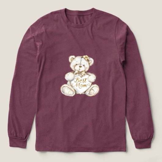 Beste Moeder Moederdag Teddybeer Tri-Blend Shirt (Voorkant)