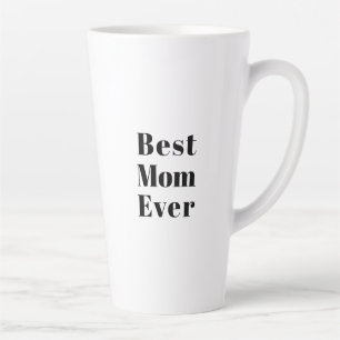 Beste moeder, Moederdag, zwarte moederletters wit Latte Mok