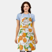 Beste Moeder Naam Sinaasappel Citrus Pattern Water Schort (Gedragen)