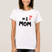 Beste moeder ooit – #1 Mama met Schattigee harten T-shirt (Voorkant)