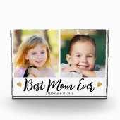Beste moeder ooit 2 foto collage hart aandenken (Voorkant)