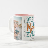 Beste moeder ooit 2 foto Moederdag Tweekleurige Koffiemok (Voorkant links)