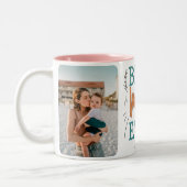 Beste moeder ooit 2 foto Moederdag Tweekleurige Koffiemok (Links)