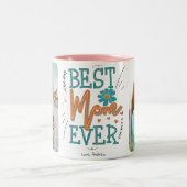 Beste moeder ooit 2 foto Moederdag Tweekleurige Koffiemok (Center)