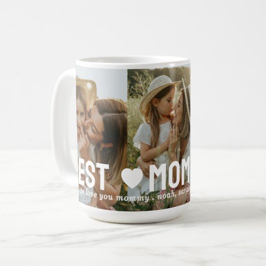 Beste moeder ooit 3 foto collage Moederdag Koffiemok (Voorkant links)