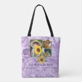 Beste moeder ooit 3 Foto Collage Paarse Amethyst Tote Bag (Achterkant)