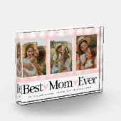 Beste moeder ooit 3 Foto Moederdag Gingham Hearts (Links)