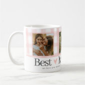 Beste moeder ooit 3 Foto Moederdag Gingham Hearts Koffiemok (Links)