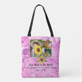 Beste moeder ooit 3 Fotoroze collage Amethyst Tote Bag (Achterkant)