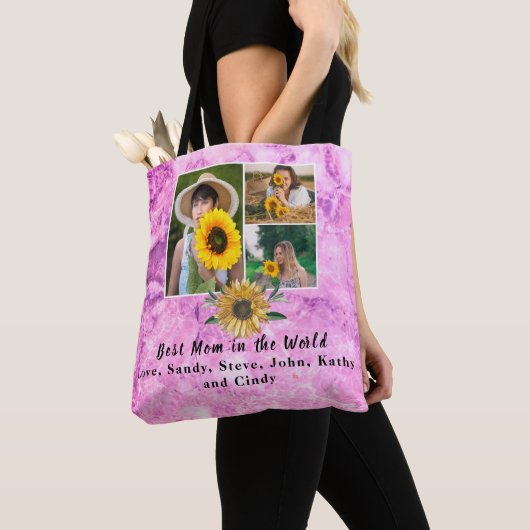 Beste moeder ooit 3 Fotoroze collage Amethyst Tote Bag (Dichtbij)