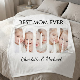 Beste Moeder Ooit 3 Foto's Uitgesneden Letters  Fleece Deken