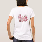 Beste moeder ooit 3 kopjes koffie roze wit t-shirt (Achterkant)