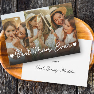 Beste moeder ooit 3 Photo Collage Moederdag Hearts Feestdagenkaart