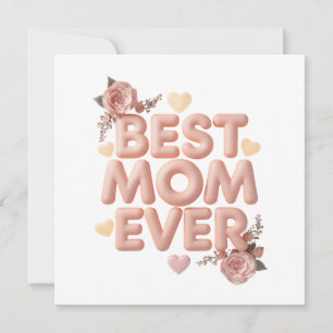 Beste Moeder Ooit 3D Bloemendesign Cadeau voor M Kaart