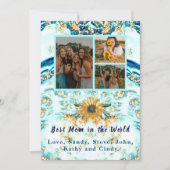 Beste moeder ooit 4 Foto Collage Blue Marmer Aankondiging (Voorkant)